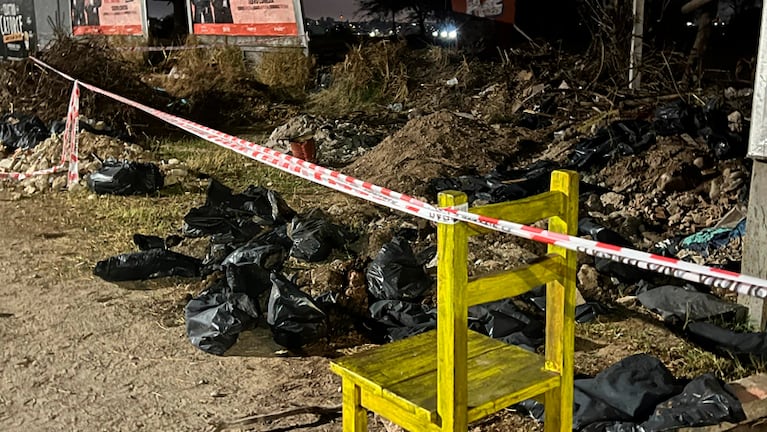 El lugar donde encontraron los restos humanos en barrio Chateau Carreras. Foto: Mateo Lago / El Doce.