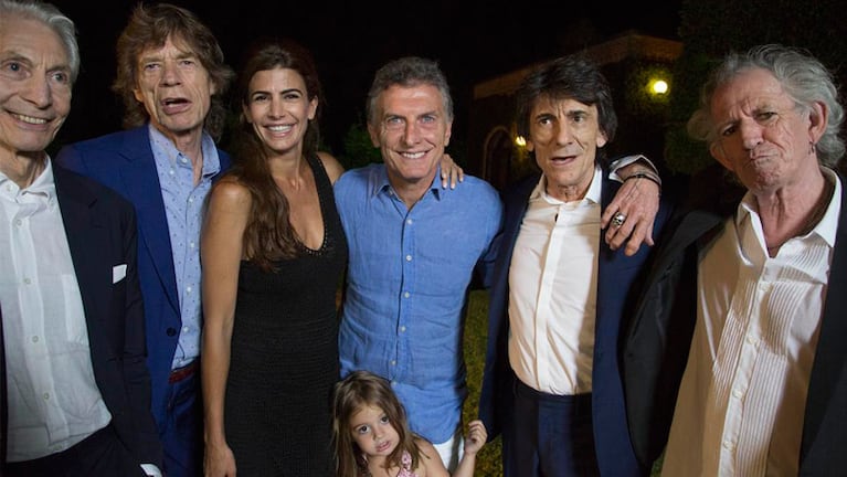 El matrimonio presidencial junto a los Rolling Stones.
