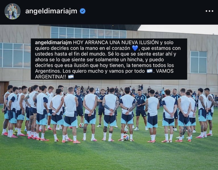 El mensaje de Di María a la Selección antes del partido con Argelia: “Vamos por todo”