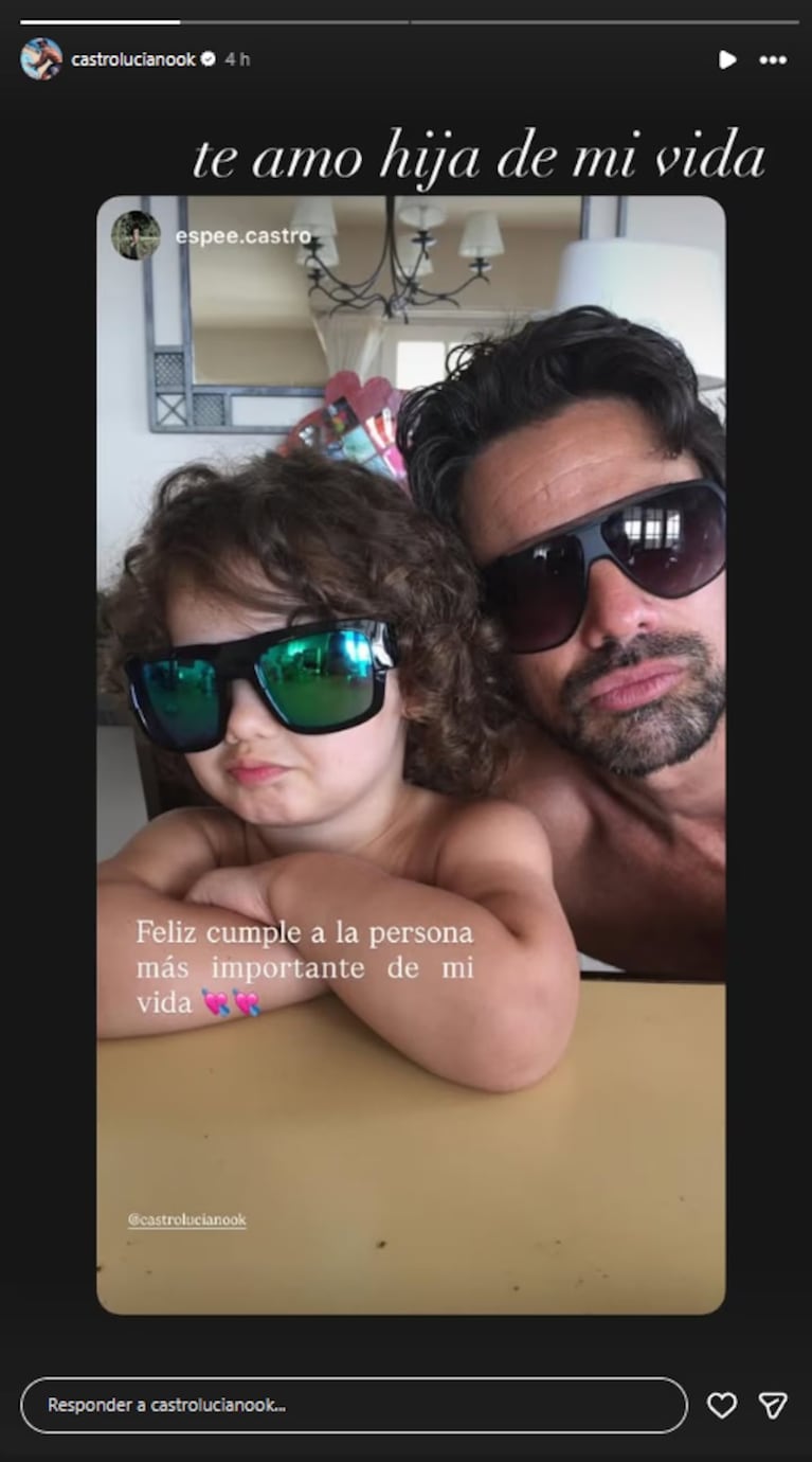 El mensaje de la hija de Luciano Castro.