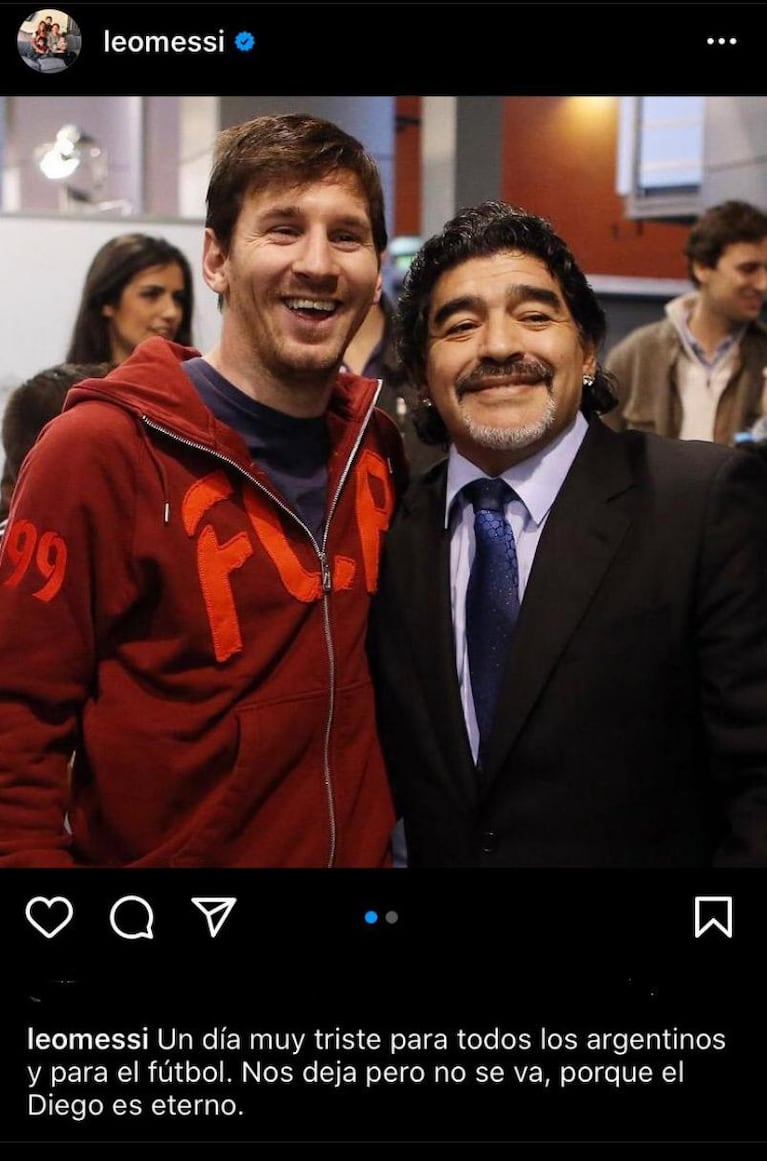 El mensaje de Lionel Messi tras la muerte de Maradona: "El Diego es eterno"