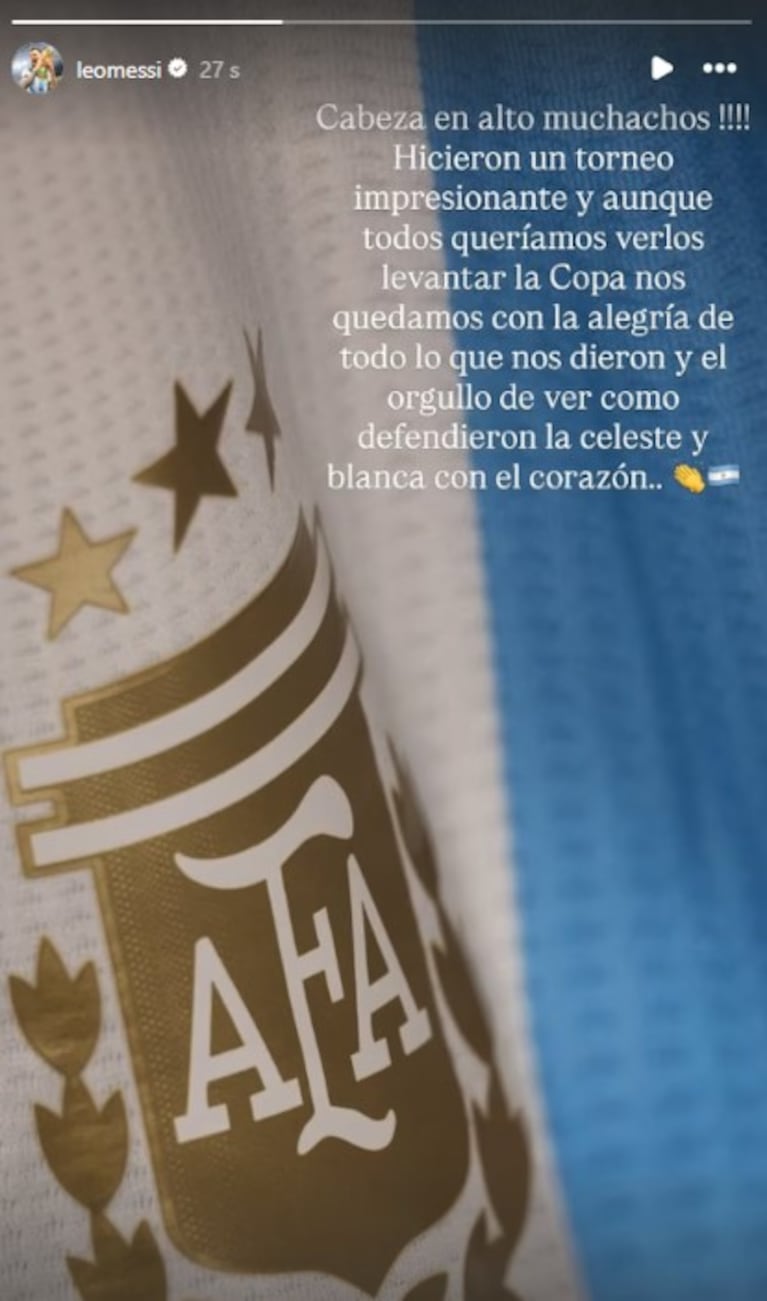 El mensaje de Messi a los jugadores del Sub 20.
