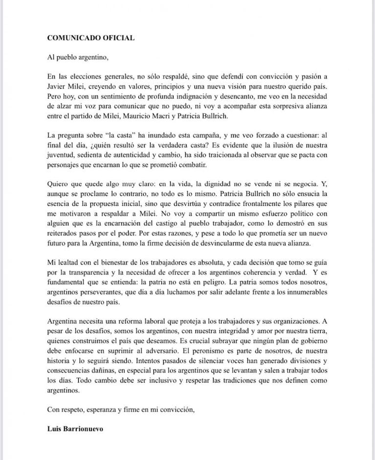 El mensaje de Milei contra la "casta" y el "modelo empobrecedor"