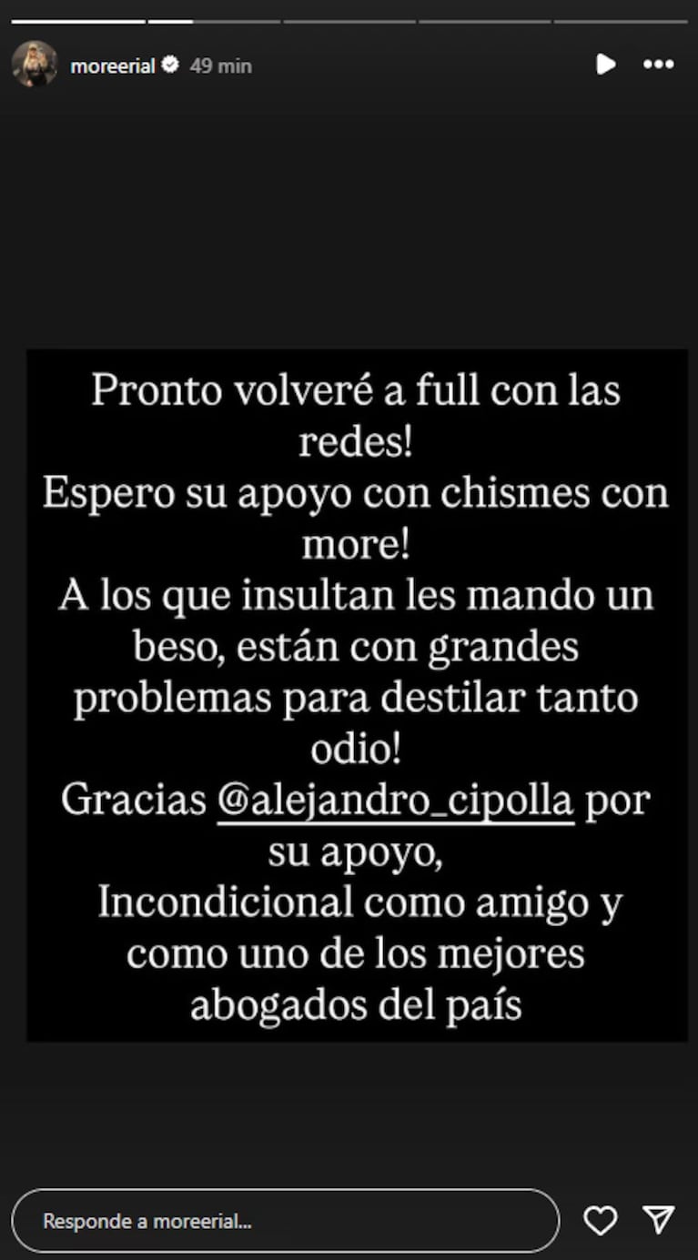 EL mensaje de Morena Rial desde la cárcel.