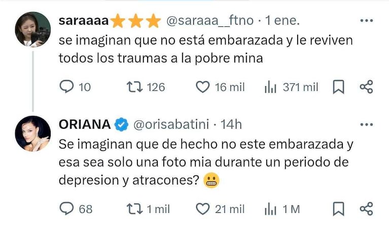 El mensaje de Oriana Sabatini luego de que circularan los rumores de romance por las imágenes que subió. (Foto: Instagram/orianasabatini)