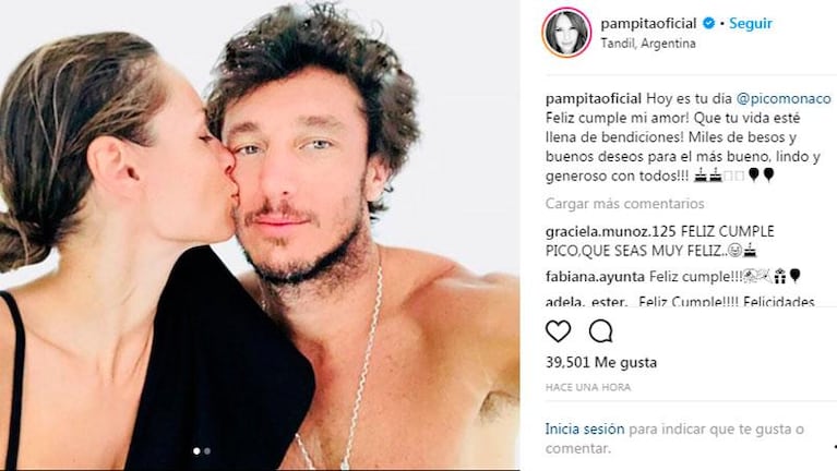 El mensaje de Pampita  a Pico Mónaco por su cumpleaños