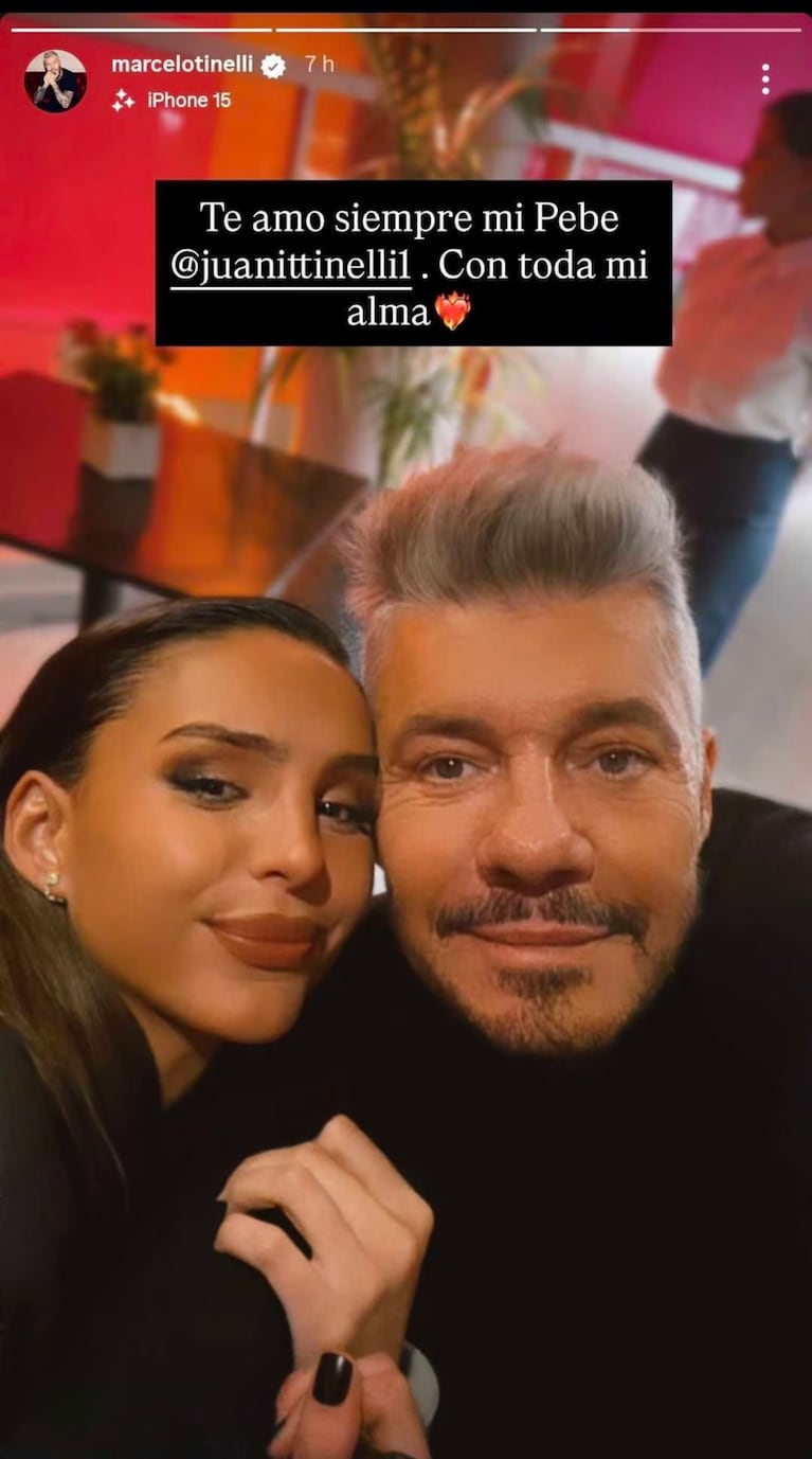 El mensaje de Tinelli tras el posteo de su hija Juana.