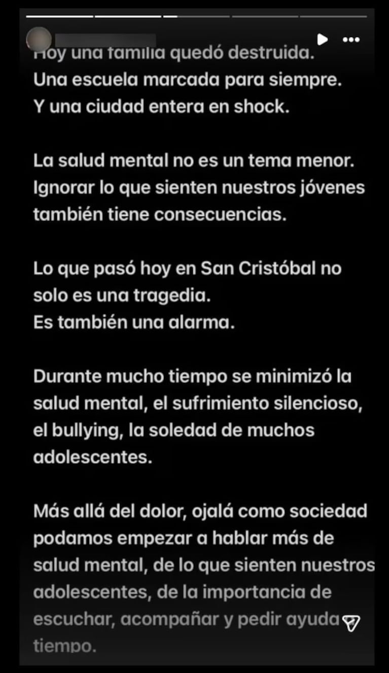 El mensaje de un familiar de Ian