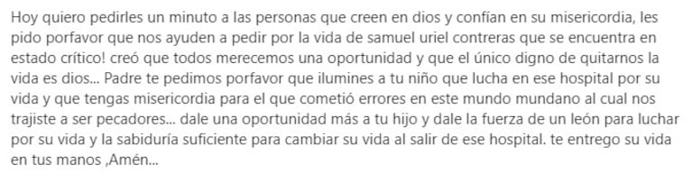 El mensaje de una conocida de S. U. C.