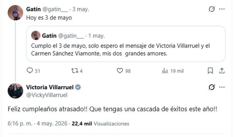 El mensaje de Victoria Villarruel .