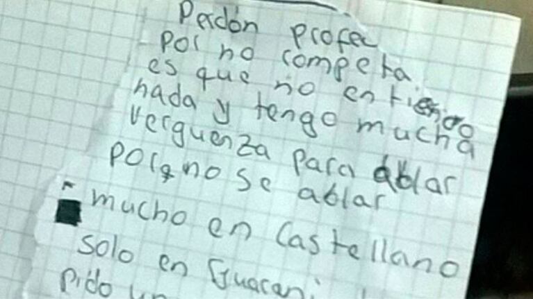 El mensaje del alumno a su profesor.