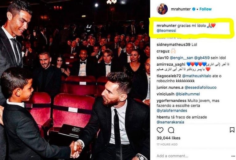 El mensaje del "hijo" de Cristiano para Messi era falso