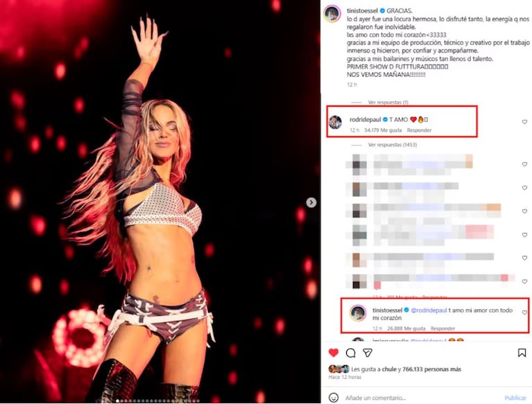 El mensaje entre Tini y Rodri de Paul.
