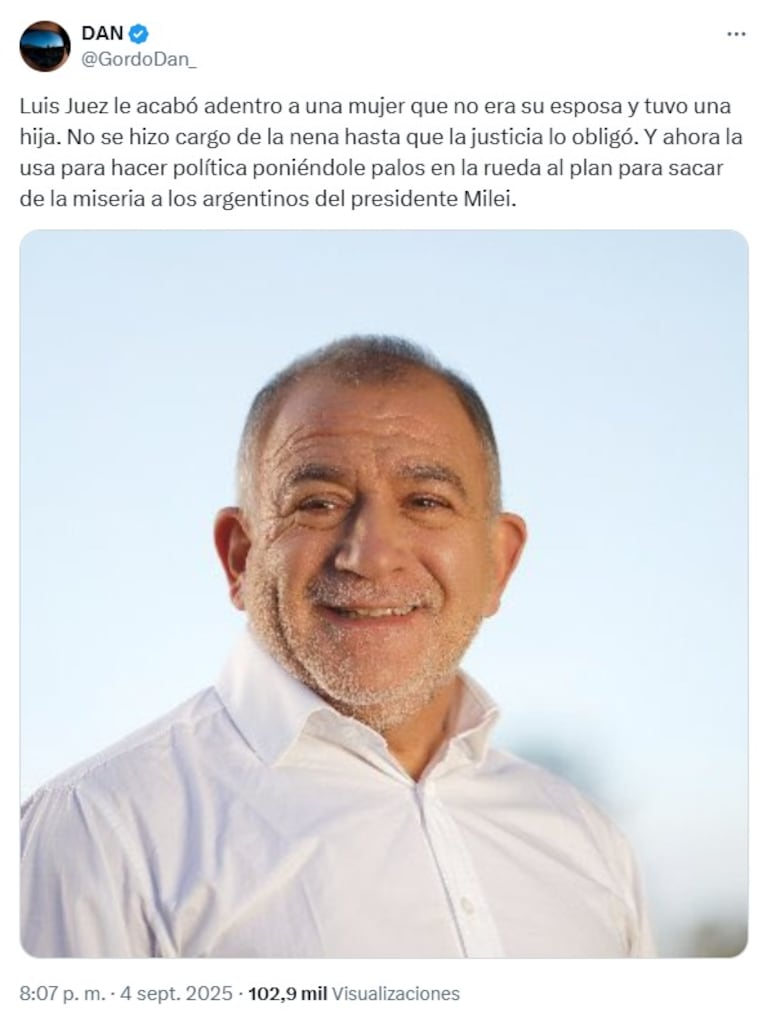 El militante libertario lanzó duros comentarios contra el senador del Pro.