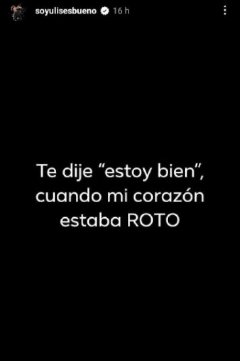 El misterioso mensaje de Ulises Bueno, tras la ruptura con Rocío