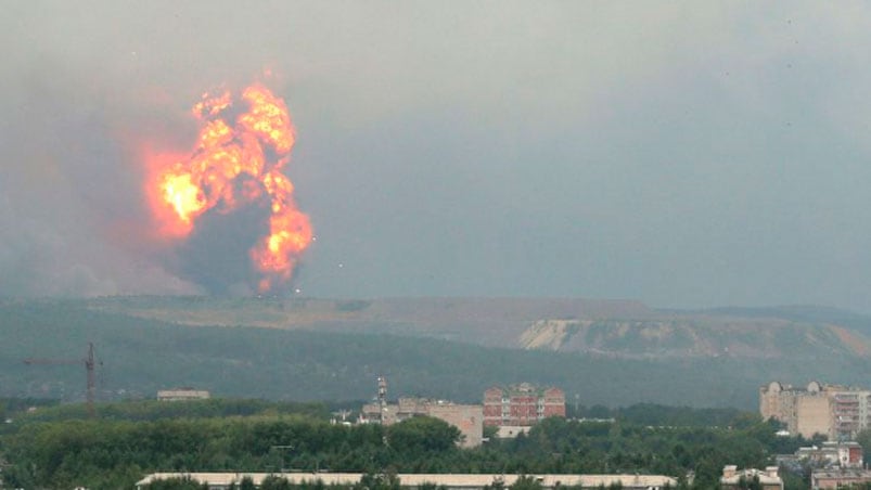 El momento de la explosión captado por habitante de la región. 