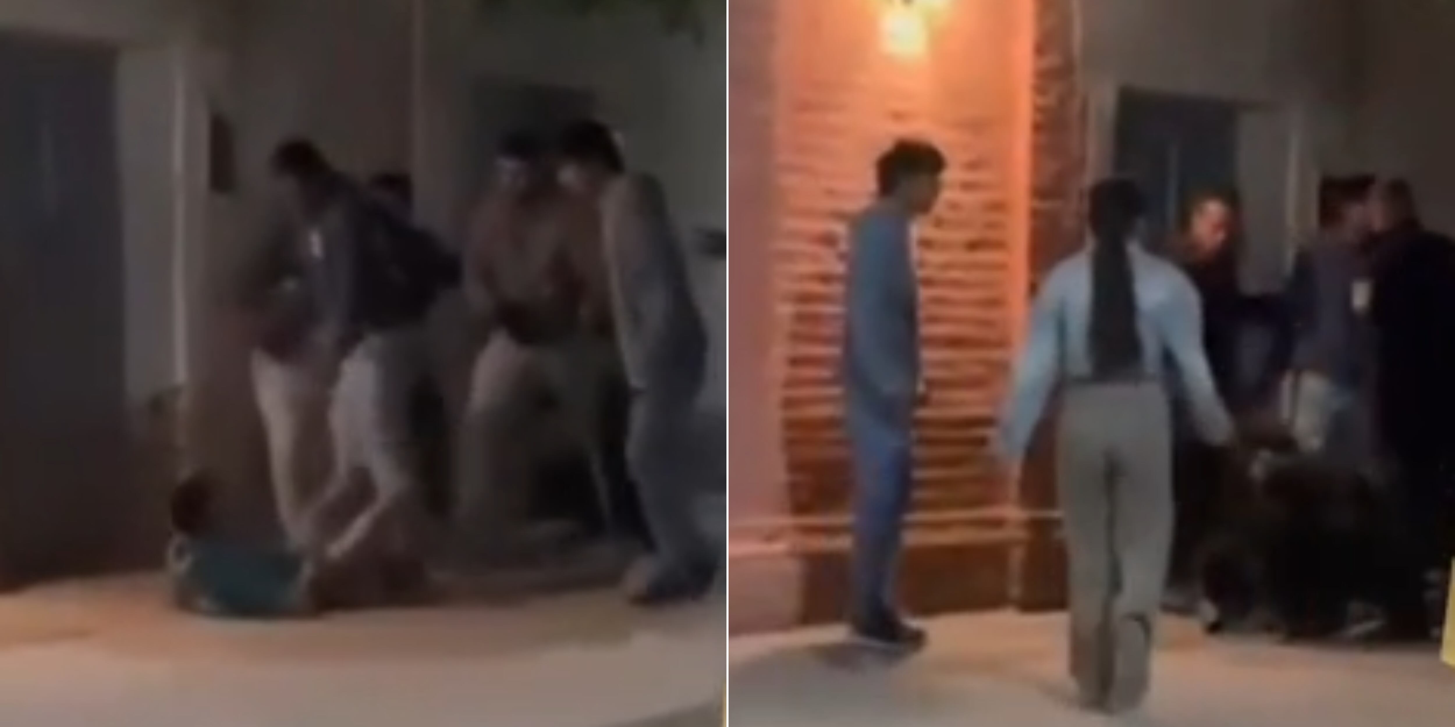 El momento de la golpiza contra César Olivera.