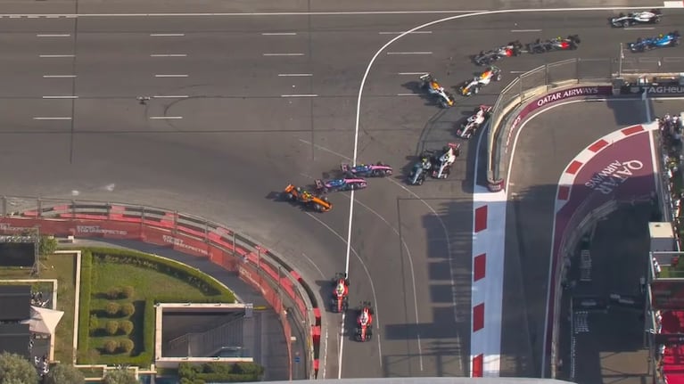 El momento del accidente de Colapinto.
