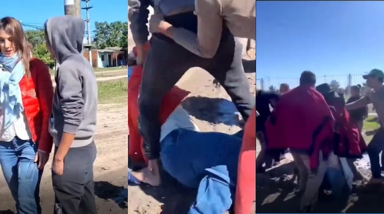 El momento del ataque a la diputada por la UCR.