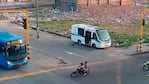 El momento del choque entre el colectivo y los motochoros colombianos. 