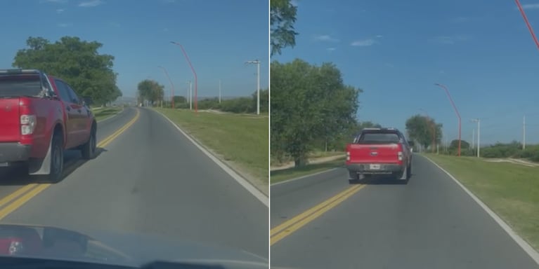 El momento del sobrepaso a un móvil de El Doce.