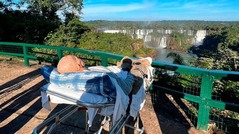 El momento en el que el paciente conoció las Cataratas. 