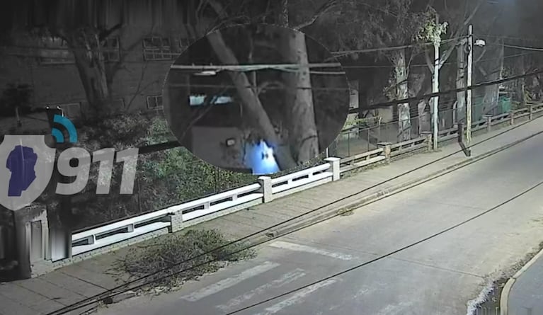 El momento en el que los ladrones fueron vistos en los techos.