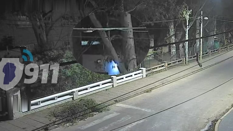 El momento en el que los ladrones fueron vistos en los techos.