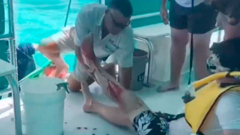 El momento en que la víctima es rescatada.