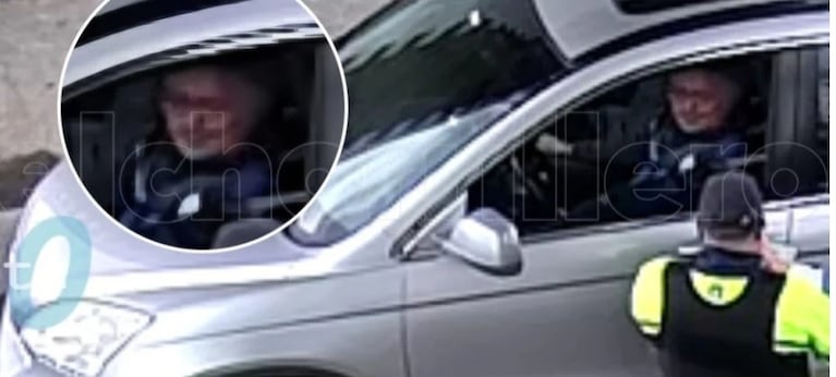 El momento en que se le secuestró la camioneta a Máximo Kirchner. Imagen: gentileza El Chorrillero.
