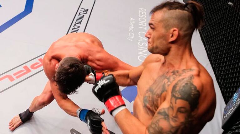 El momento exacto del golpe que le dio el triunfo a Sordi. / Foto: PFL