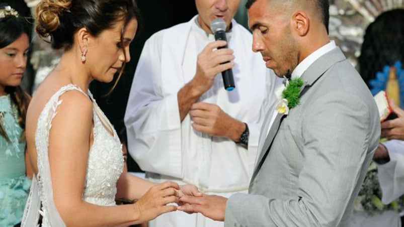 El momento inolvidable de Tevez y su mujer.