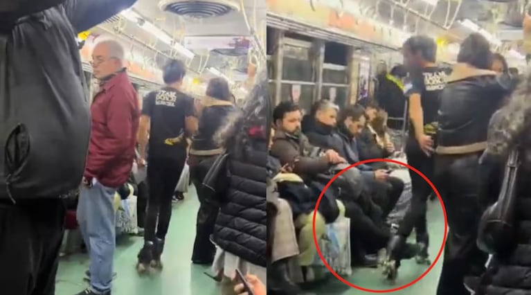 El momento quedó grabado por otro pasajero.