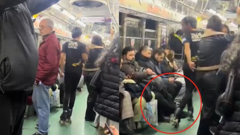 El momento quedó grabado por otro pasajero.