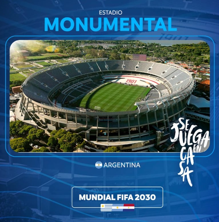 El Monumental será el escenario de un partido del Mundial 2030.