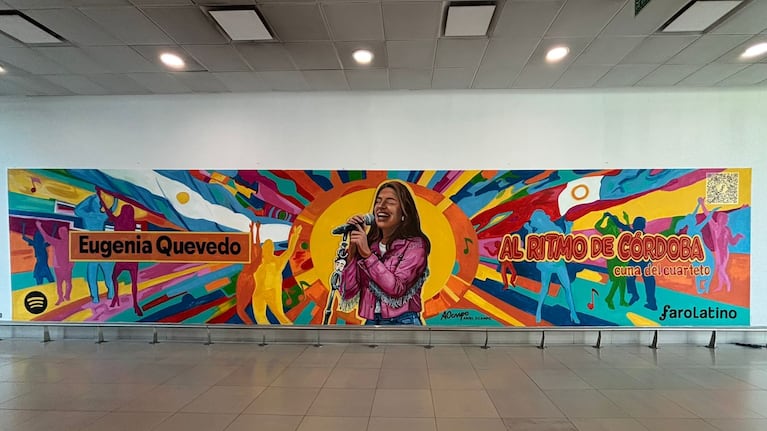 El mural completo en honor a Euge Quevedo.