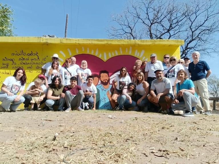 El mural en homenaje a Sebastián.