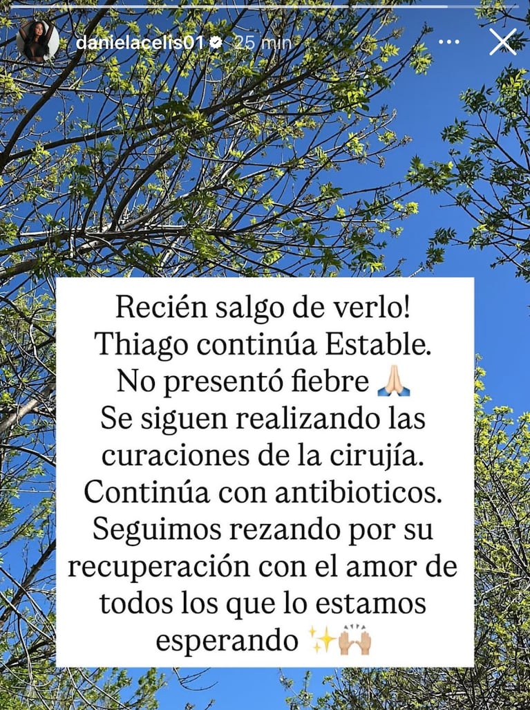 El nuevo parte médico de Thiago Medina tras pasar la injuria pulmonar que lo dejó gravísimo