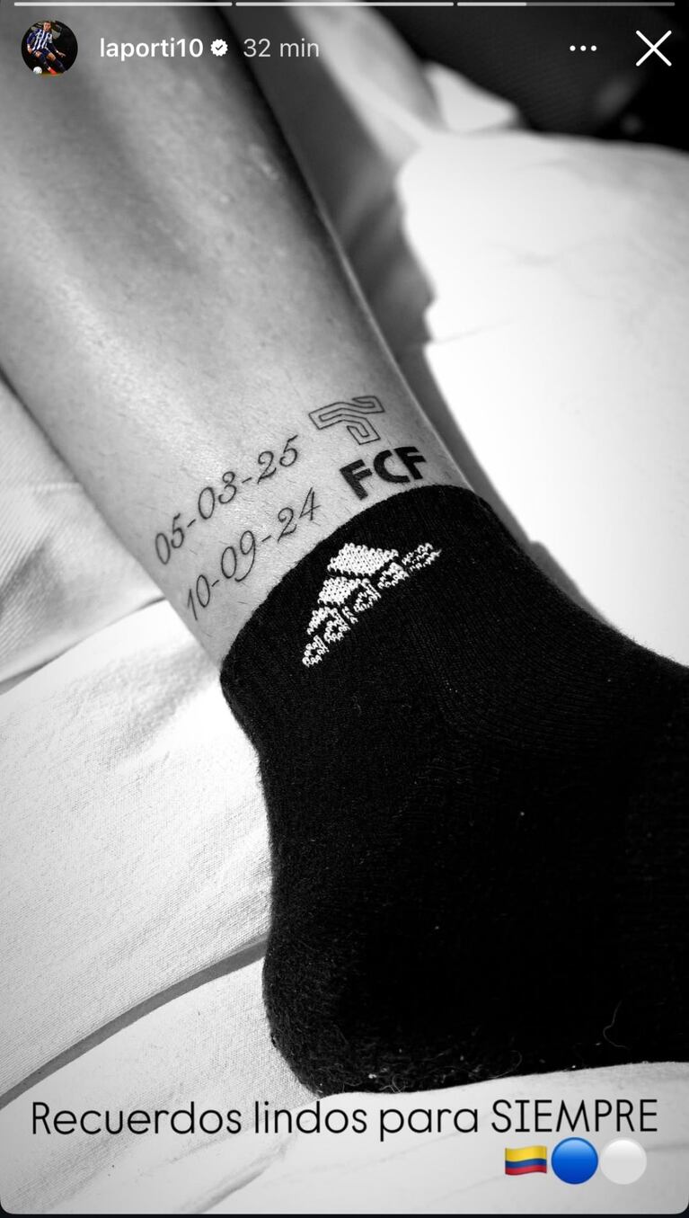 El nuevo tatuaje de Portilla que encendió polémica en las redes.