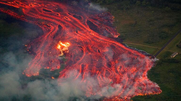 El océano se cubrió de lava.