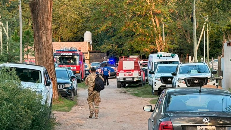 El operativo de búsqueda en Cosquín.