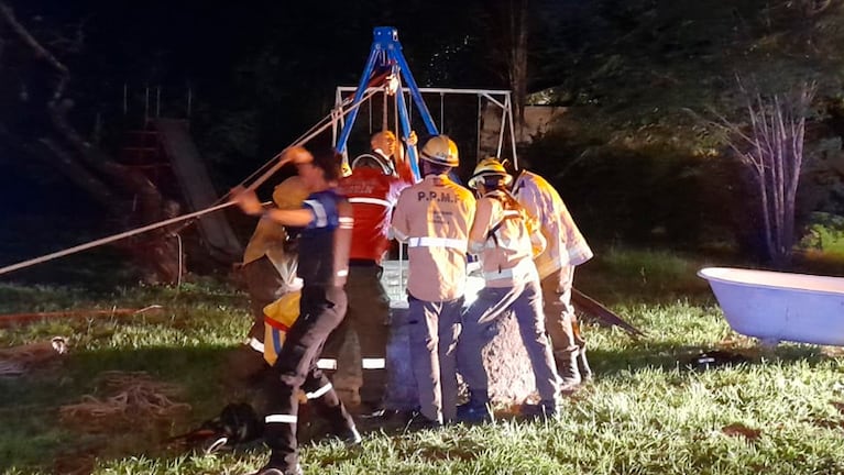 El operativo de rescate en Cosquín.