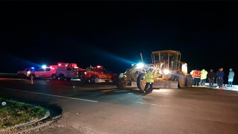 El operativo en el cruce de las rutas 14 y 35. Foto: El Diario de La Pampa.
