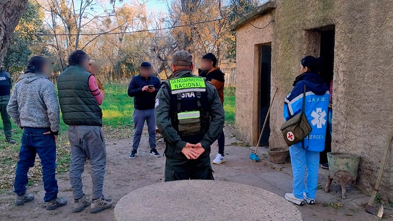 El operativo en un establecimiento rural de Santa Eufemia.