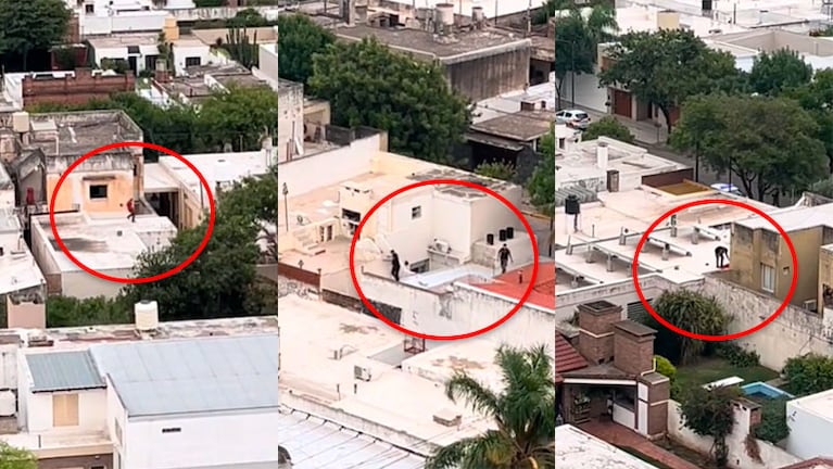 El operativo observado desde una terraza en Villa María.
