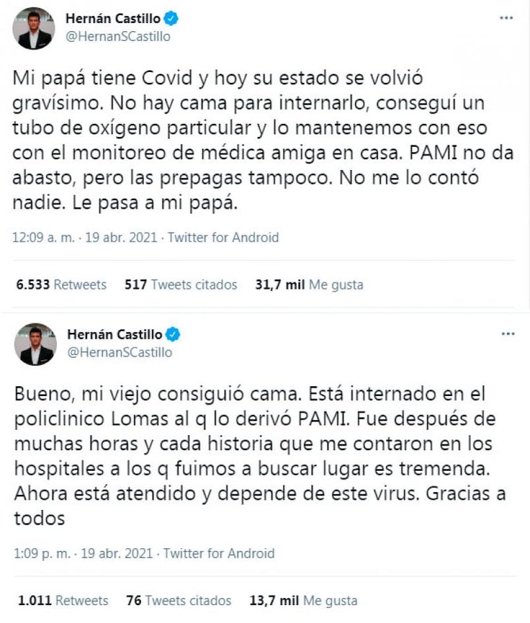 El papá de un reconocido periodista deportivo murió por COVID-19: “Esto no es joda”