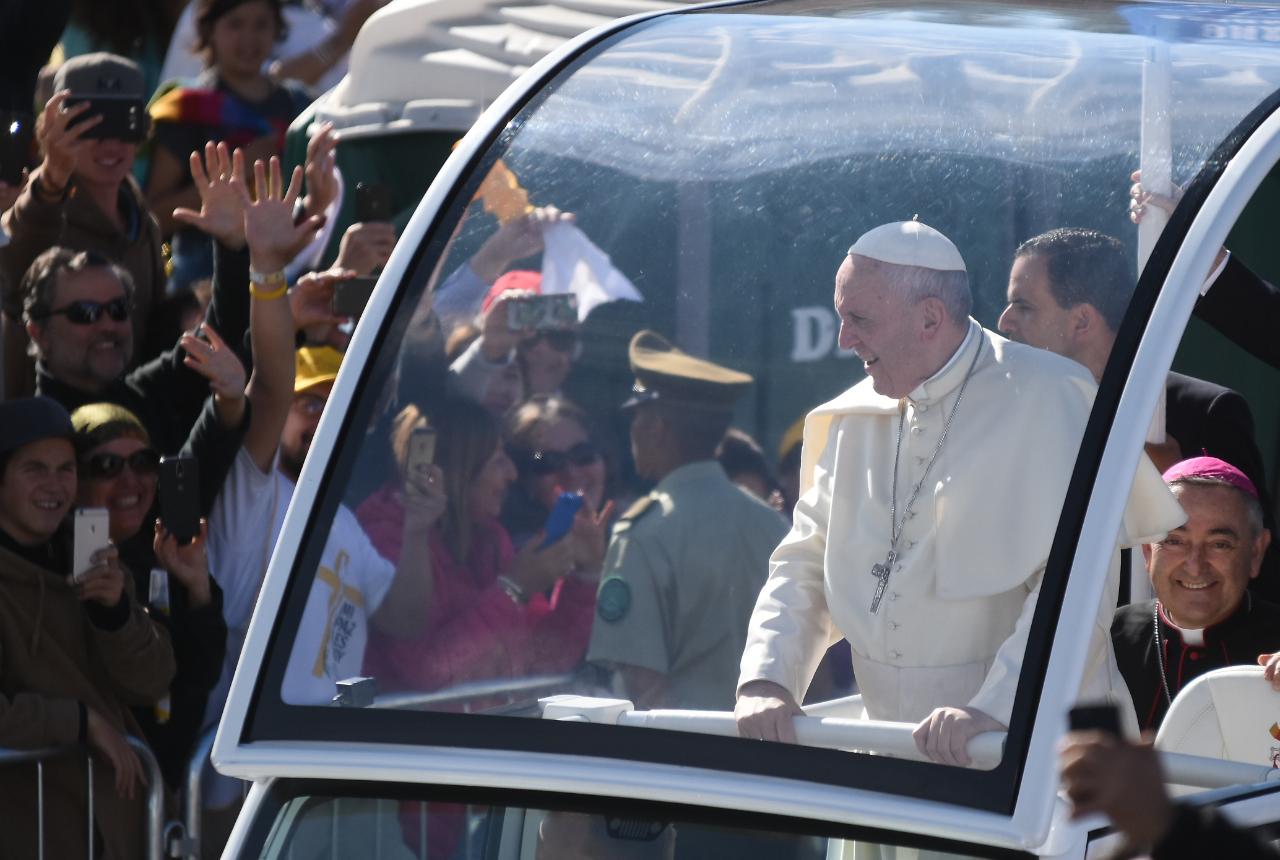 El Papa Francisco convocó a una multitud en Temuco. Foto: Lucio Casalla / El Doce.tv