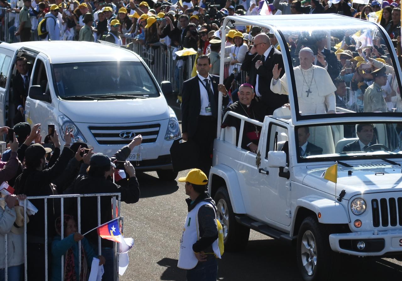 El Papa Francisco convocó a una multitud en Temuco. Foto: Lucio Casalla / El Doce.tv