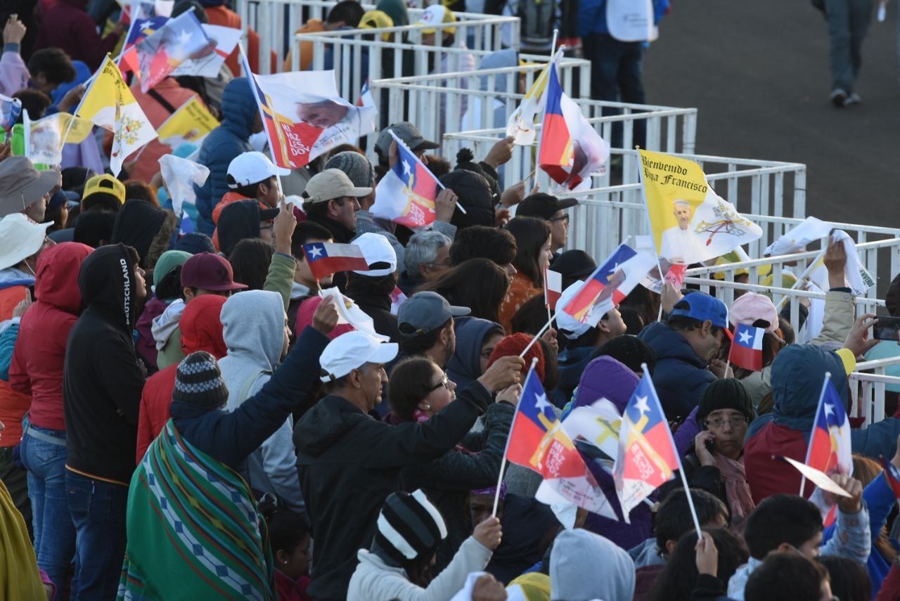 El Papa Francisco convocó a una multitud en Temuco. Foto: Lucio Casalla / El Doce.tv