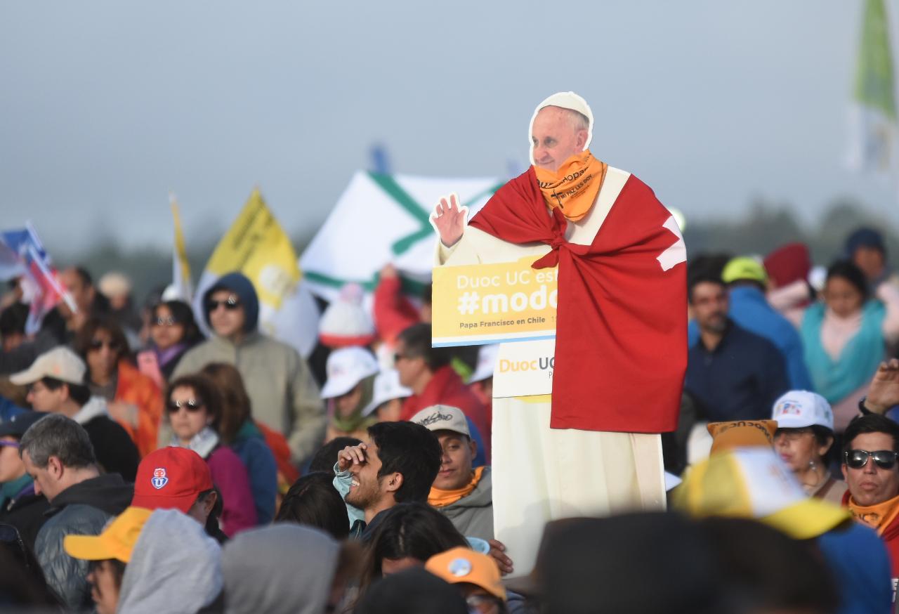 El Papa Francisco convocó a una multitud en Temuco. Foto: Lucio Casalla / El Doce.tv